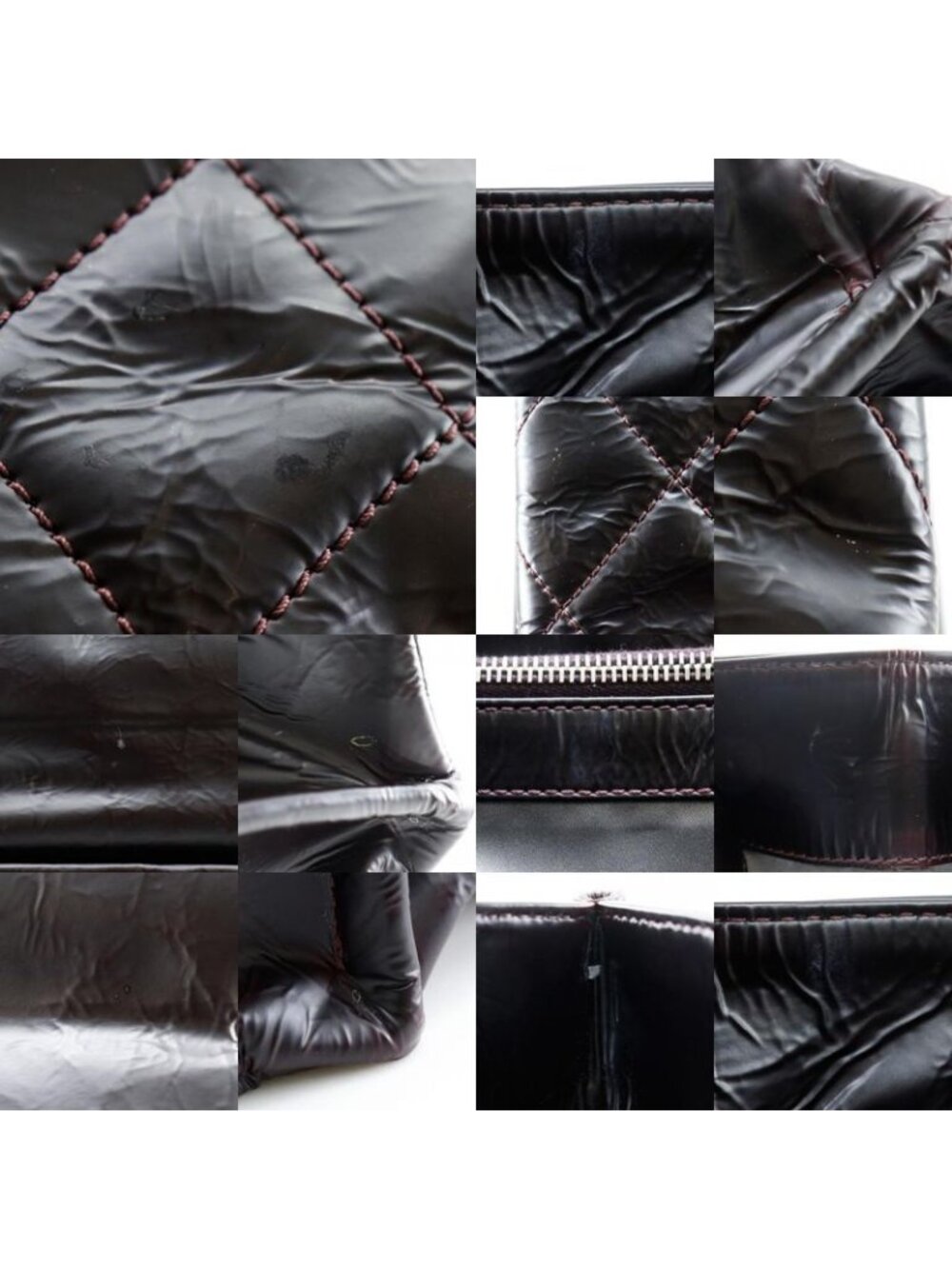 Chanel Grand Shopping Tote XL Quilted Chain Wrinkled Patent - Picture 8 of 10